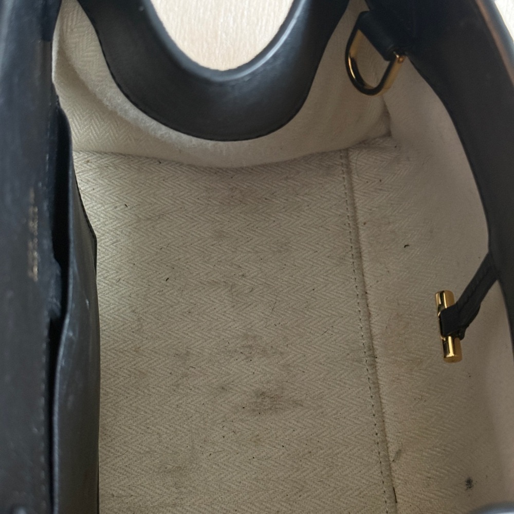 The Row Margaux 10 Black Leather Top Handle Bag | Made in Italy | Authentic - Picture 11 of 15